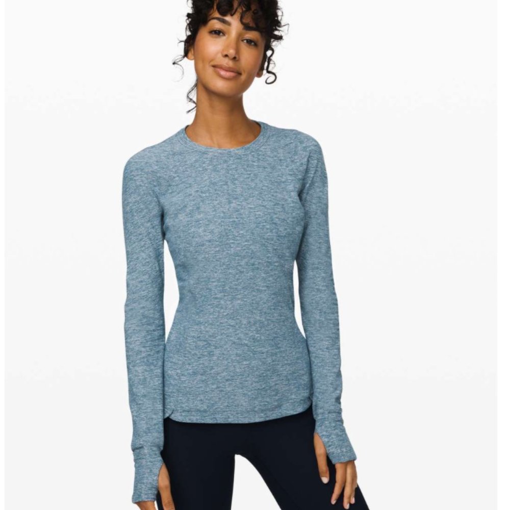 LULULEMON Heather Blue Runderful Long Sleeve Top 6